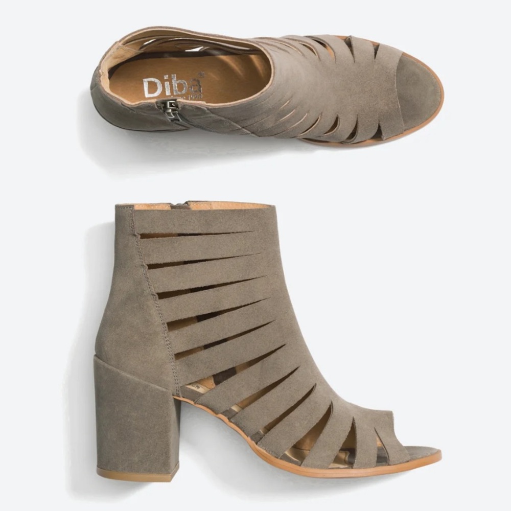 NWOT Diba Canopy Suede Peep Toe Bootie size 6.5
